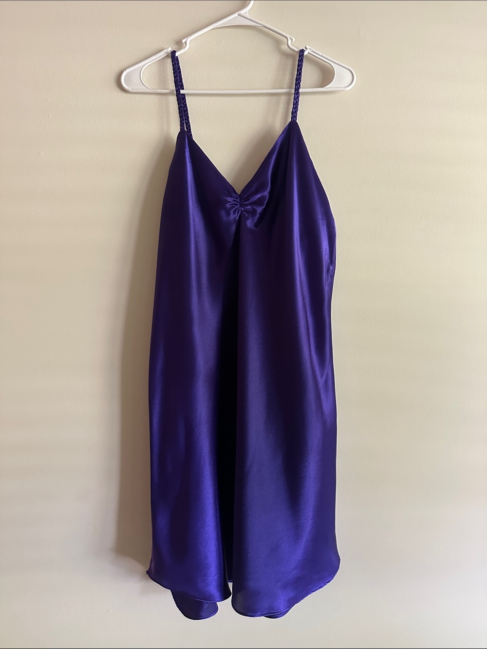 Vintage Satin Slip Dress in Vibrant Purple